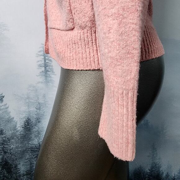 J. Crew Extra-Soft Wool Blend Baby Pink V-Neck Cardigan Sweater | Women's Small - Picture 6 of 12
